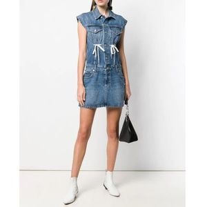 PROENZA SCHOULER Tie Detail Denim Dress - Small